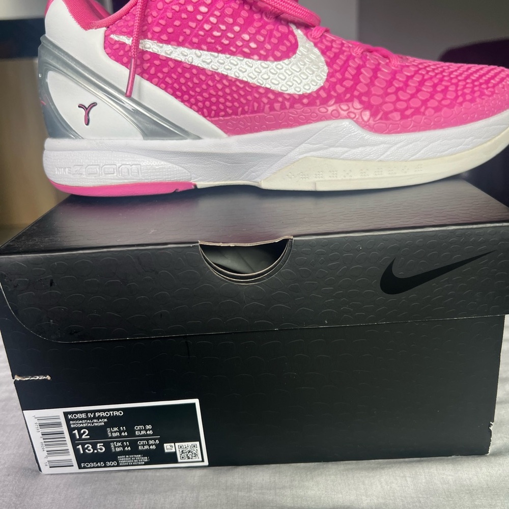 Nike Women’s Hot Pink and White Kobe IV Protro Sneaker